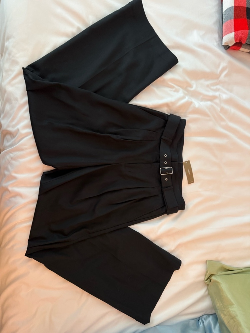 J. Crew Black Wide-Leg Trousers in City Twill